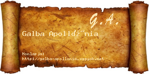 Galba Apollónia névjegykártya
